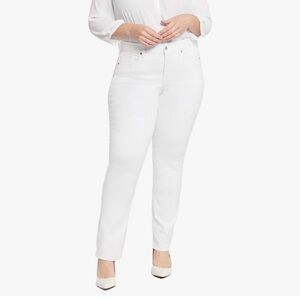 NYDJ Women's Straight Leg Jeans in White